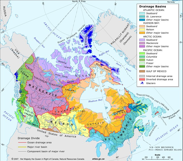 File:HYDAT NRC drainage basins Canada.png