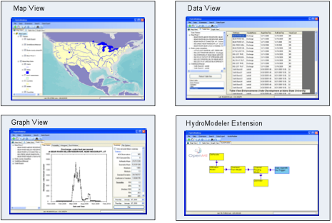 Figure 2: The HydroDesktop application serves as a client application to the HIS and provides an easy to use and extensible desktop application for accessing, managing, visualizing, and analyzing HIS datasets.